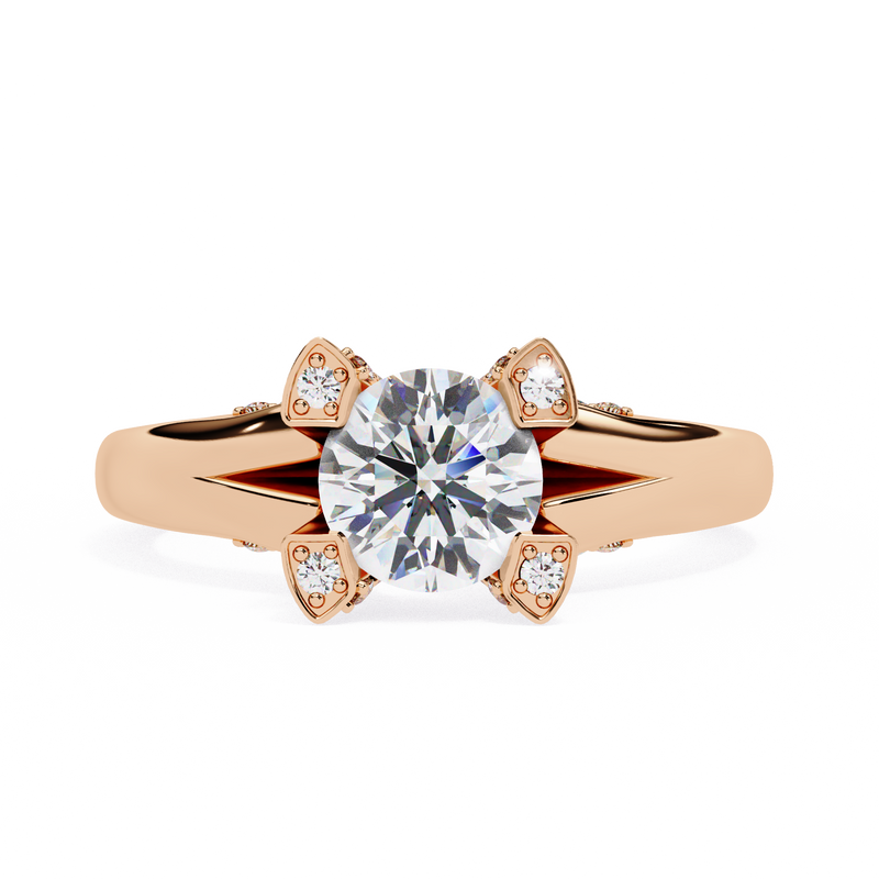 14k IGI certified round ring with E-F color VVS-VS clarity diamonds 71