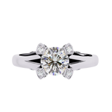 14k IGI certified round ring with E-F color VVS-VS clarity diamonds 71