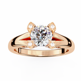 14k IGI certified round ring with E-F color VVS-VS clarity diamonds 71