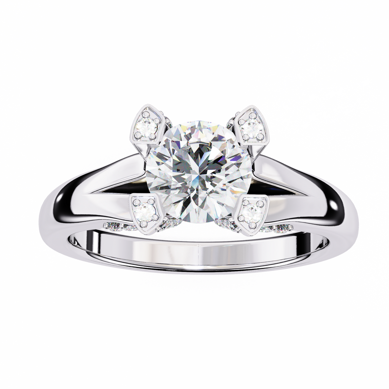14k IGI certified round ring with E-F color VVS-VS clarity diamonds 71