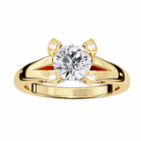 14k IGI certified round ring with E-F color VVS-VS clarity diamonds 71