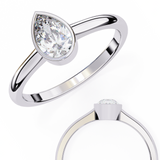 14k IGI certified pear ring with E-F color VVS-VS clarity diamonds 73