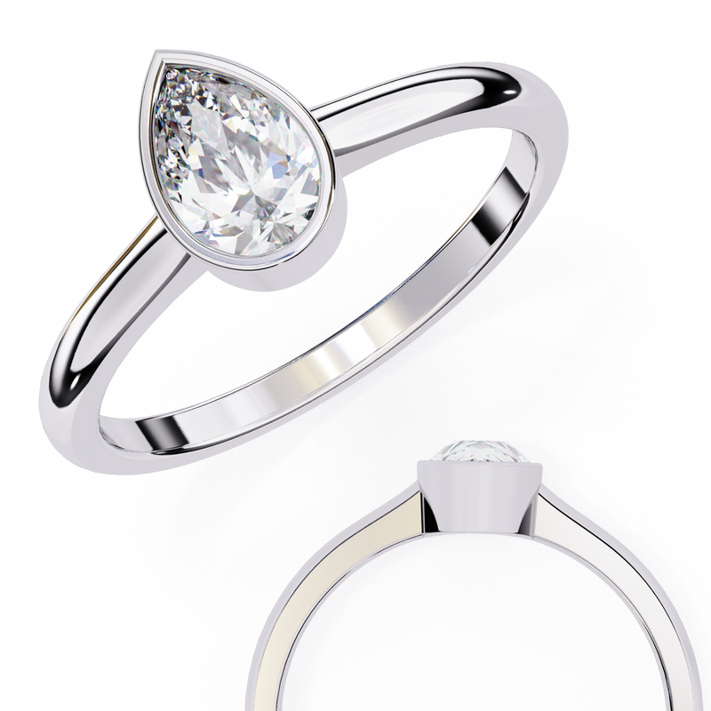 14k IGI certified pear ring with E-F color VVS-VS clarity diamonds 73