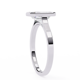 14K Lab Grown Diamond Emerald Bezel Engagement Ring, E-F Color, VVS-VS Clarity