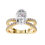 14k IGI certified oval ring with E-F color VVS-VS clarity diamonds 75