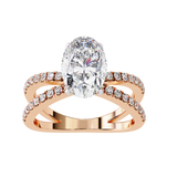14k IGI certified oval ring with E-F color VVS-VS clarity diamonds 75