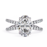 14k IGI certified oval ring with E-F color VVS-VS clarity diamonds 75