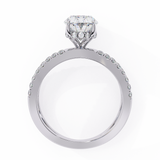 14K Lab Grown Diamond Oval Split Shank Pavé Engagement Ring, E-F Color, VVS-VS Clarity