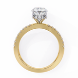 14K Lab Grown Diamond Oval Split Shank Pavé Engagement Ring, E-F Color, VVS-VS Clarity