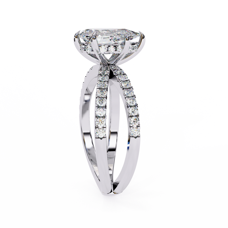 14k IGI certified pear ring with E-F color VVS-VS clarity diamonds 76