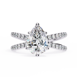14k IGI certified pear ring with E-F color VVS-VS clarity diamonds 76