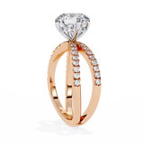 14k IGI certified round ring with E-F color VVS-VS clarity diamonds 77