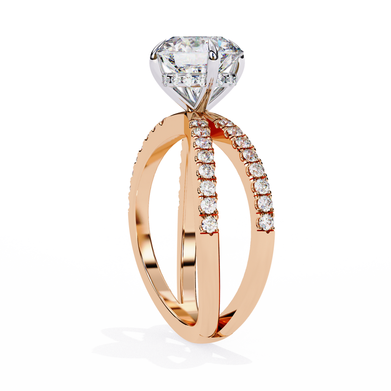14k IGI certified round ring with E-F color VVS-VS clarity diamonds 77