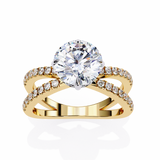 14k IGI certified round ring with E-F color VVS-VS clarity diamonds 77
