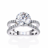 14k IGI certified round ring with E-F color VVS-VS clarity diamonds 77