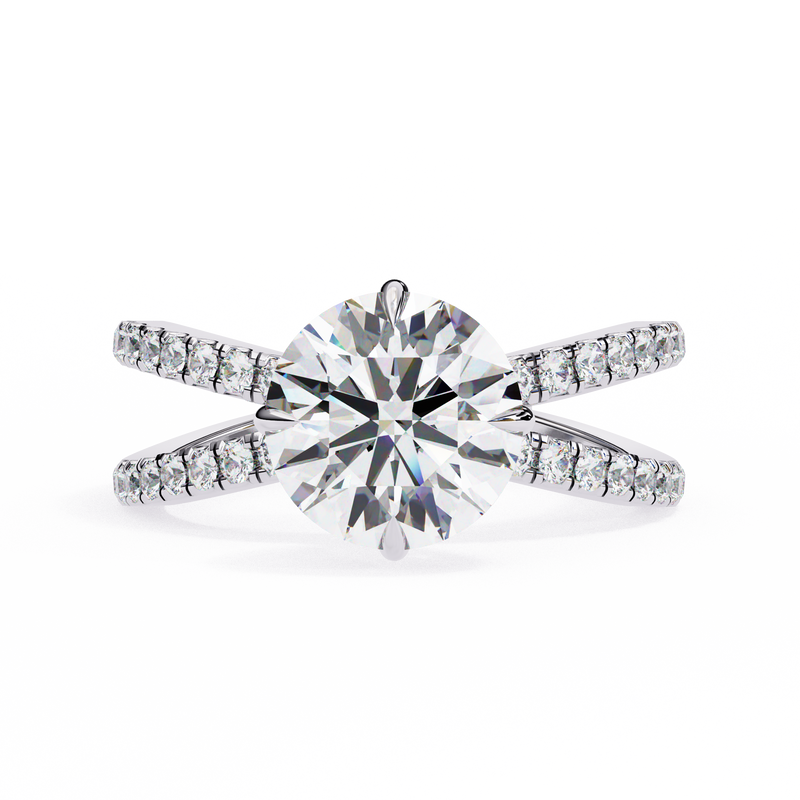 14k IGI certified round ring with E-F color VVS-VS clarity diamonds 77