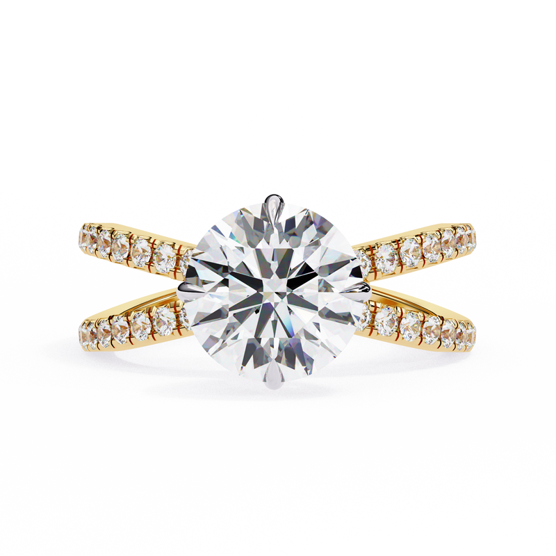 14k IGI certified round ring with E-F color VVS-VS clarity diamonds 77