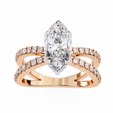 14k IGI certified marquise ring with E-F color VVS-VS clarity diamonds 78