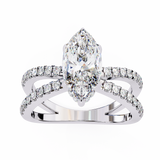 14k IGI certified marquise ring with E-F color VVS-VS clarity diamonds 78