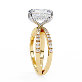 14k IGI certified radiant ring with E-F color VVS-VS clarity diamonds 79