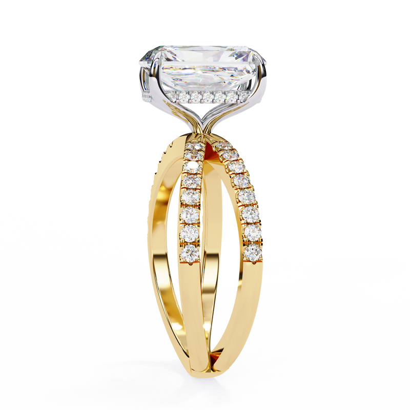 14k IGI certified radiant ring with E-F color VVS-VS clarity diamonds 79