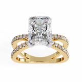 14k IGI certified radiant ring with E-F color VVS-VS clarity diamonds 79