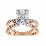 14k IGI certified radiant ring with E-F color VVS-VS clarity diamonds 79
