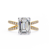 14k IGI certified emerald ring with E-F color VVS-VS clarity diamonds 80