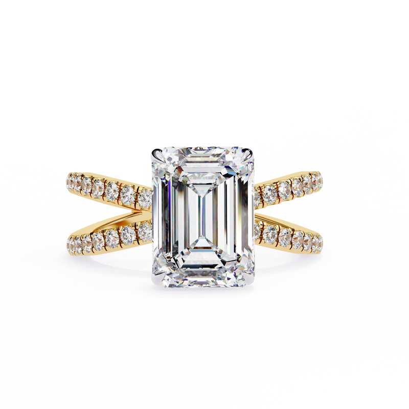 14k IGI certified emerald ring with E-F color VVS-VS clarity diamonds 80