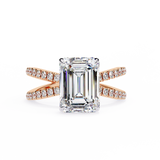 14k IGI certified emerald ring with E-F color VVS-VS clarity diamonds 80