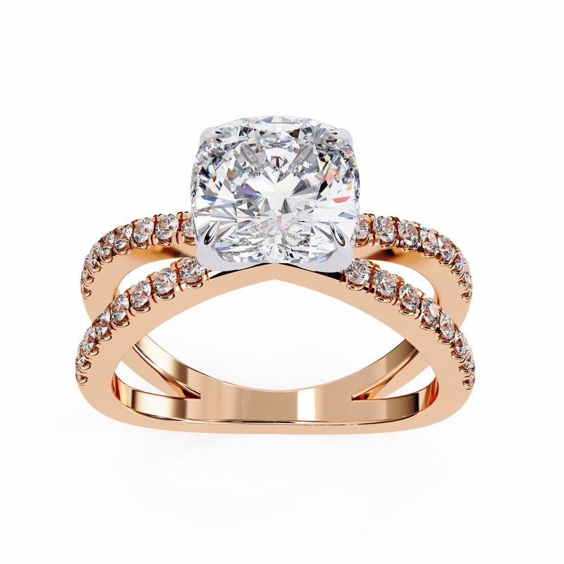 14k IGI certified cushion ring with E-F color VVS-VS clarity diamonds 81