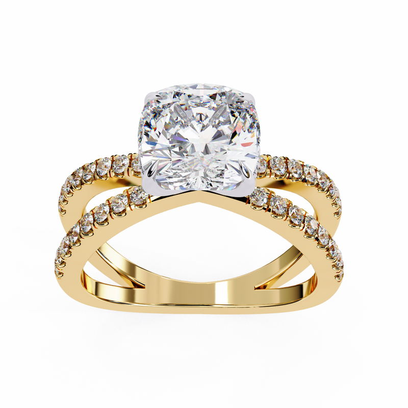 14k IGI certified cushion ring with E-F color VVS-VS clarity diamonds 81