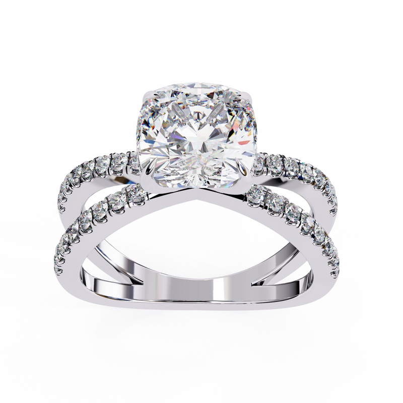 14k IGI certified cushion ring with E-F color VVS-VS clarity diamonds 81