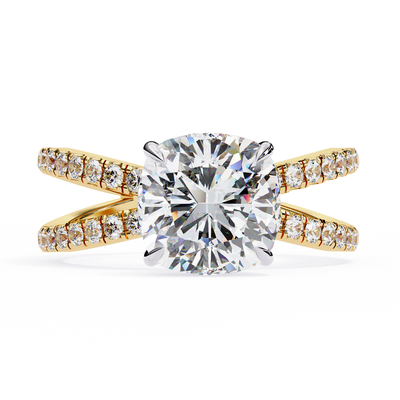 14k IGI certified cushion ring with E-F color VVS-VS clarity diamonds 81