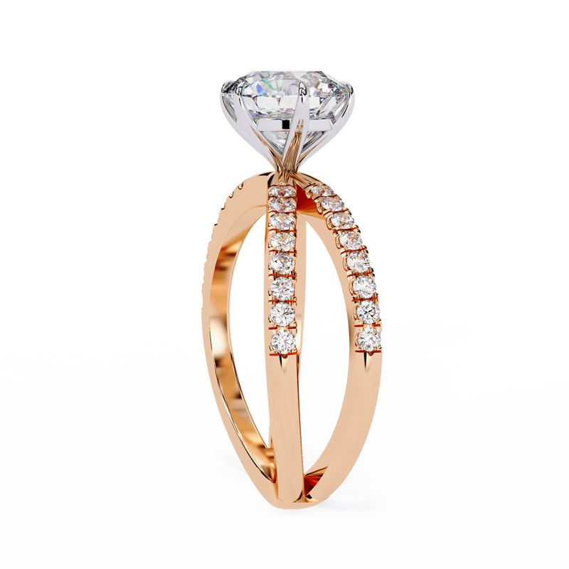 14k IGI certified round ring with E-F color VVS-VS clarity diamonds 82