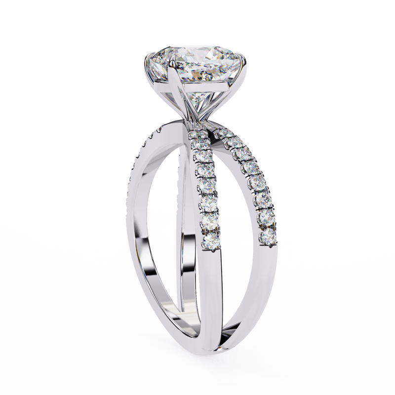 14k IGI certified cushion ring with E-F color VVS-VS clarity diamonds 83