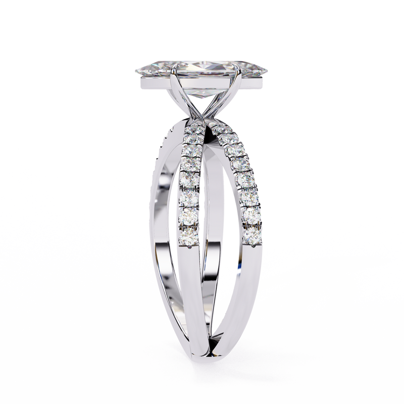 14k IGI certified marquise ring with E-F color VVS-VS clarity diamonds 84