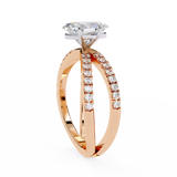 14k IGI certified oval ring with E-F color VVS-VS clarity diamonds 85