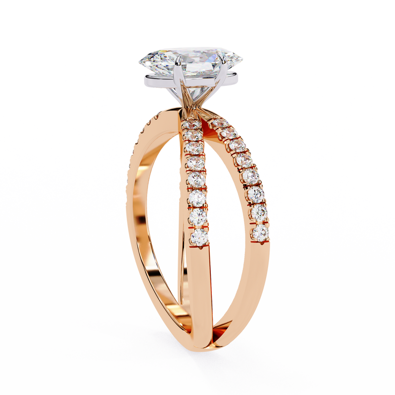14k IGI certified oval ring with E-F color VVS-VS clarity diamonds 85