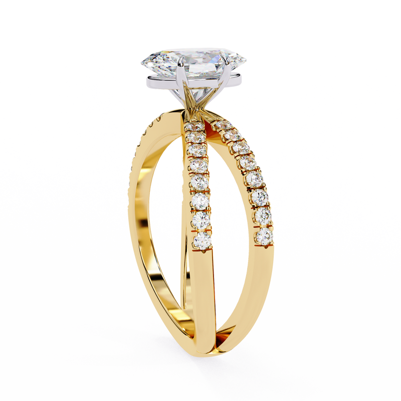 14k IGI certified oval ring with E-F color VVS-VS clarity diamonds 85