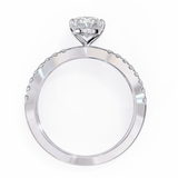 14k IGI certified oval ring with E-F color VVS-VS clarity diamonds 85