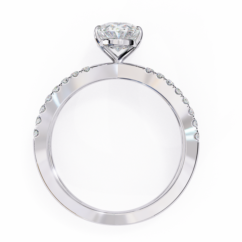14k IGI certified oval ring with E-F color VVS-VS clarity diamonds 85