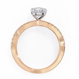 14K White Gold Lab Grown Diamond Oval Cut Split Shank Engagement Ring, E-F Color, VVS-VS Clarity