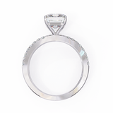 14k IGI certified emerald ring with E-F color VVS-VS clarity diamonds 86