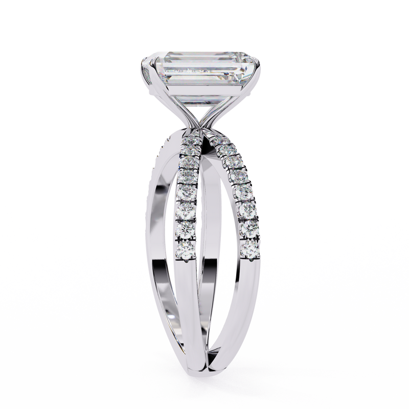 14k IGI certified emerald ring with E-F color VVS-VS clarity diamonds 86