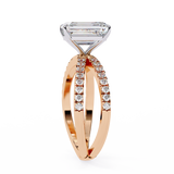 14k IGI certified emerald ring with E-F color VVS-VS clarity diamonds 86