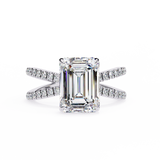 14k IGI certified emerald ring with E-F color VVS-VS clarity diamonds 86