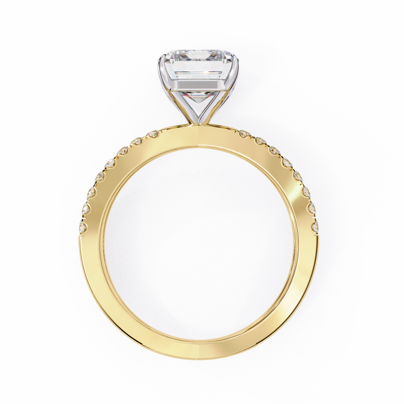 14k IGI certified radiant ring with E-F color VVS-VS clarity diamonds 87