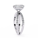 14k IGI certified radiant ring with E-F color VVS-VS clarity diamonds 87