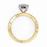 14k IGI certified pear ring with E-F color VVS-VS clarity diamonds 94